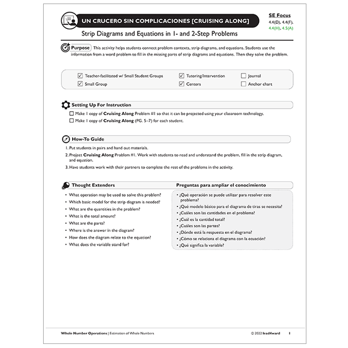 Mathmark Individual Grade Levels – Spanish – Lead4ward