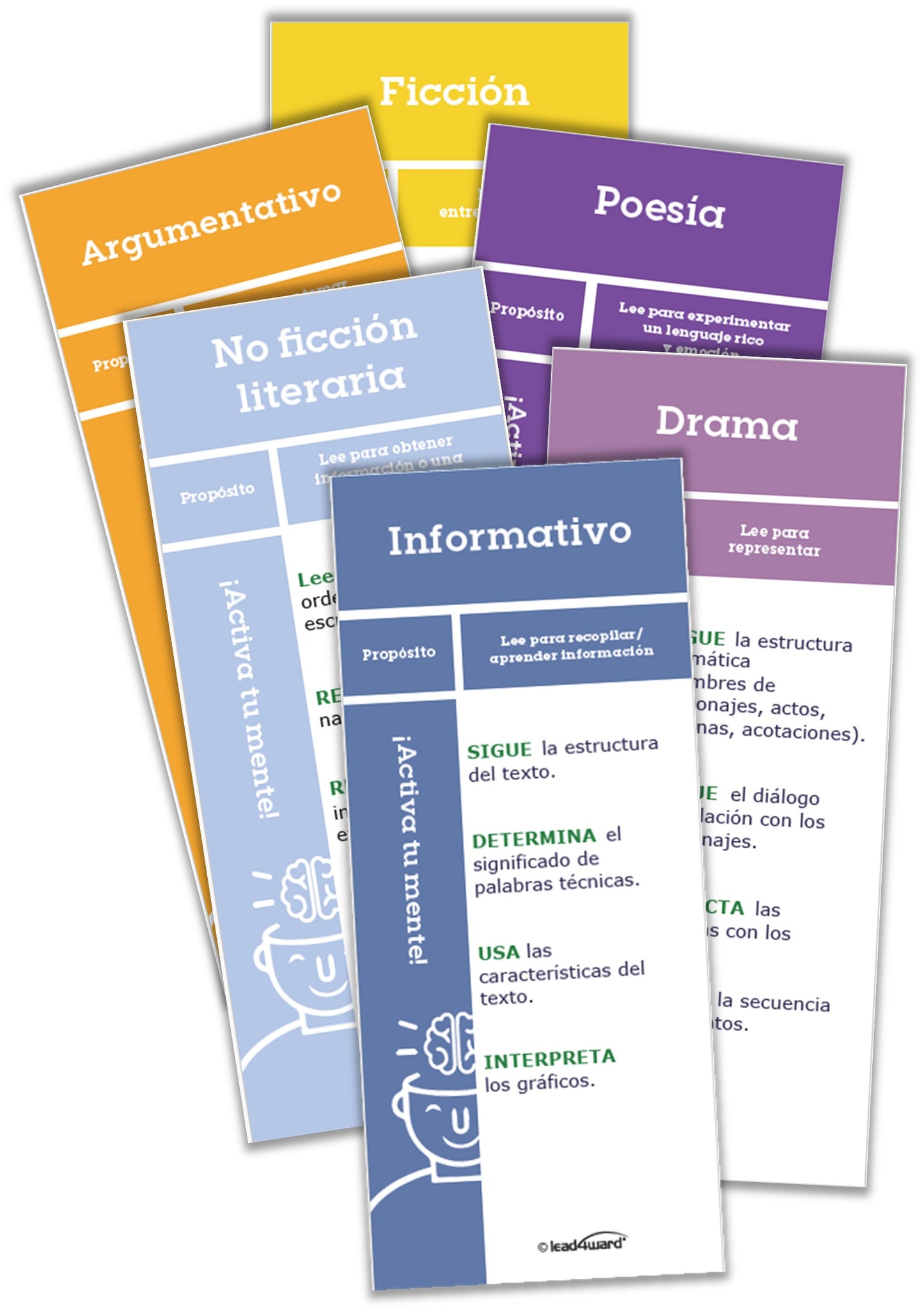 SPANISH Elem Genre Bookmarks (Color)