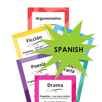 SPANISH K-2 Genre Bookmarks (Color)